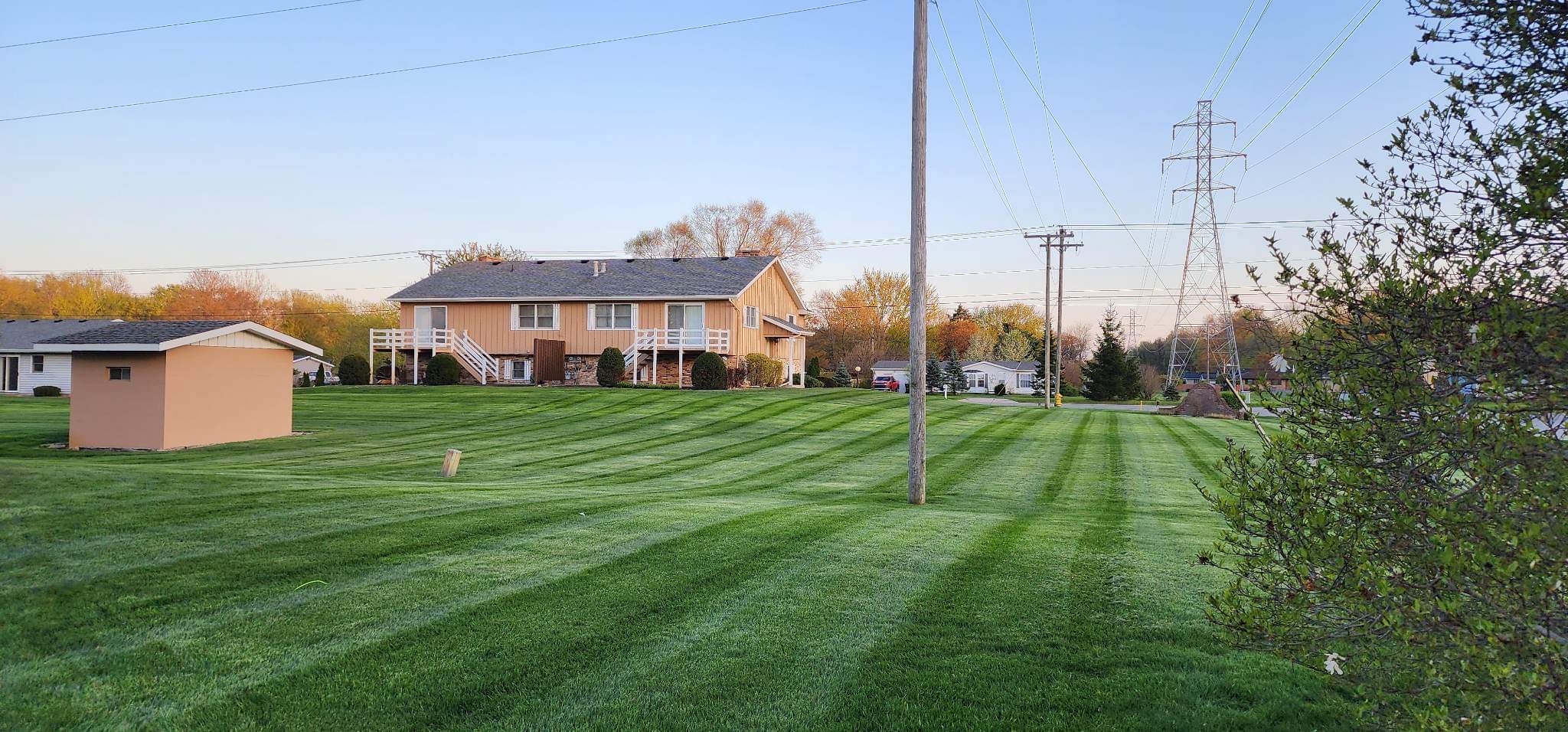 A large residential lot that gets professional care and attention.