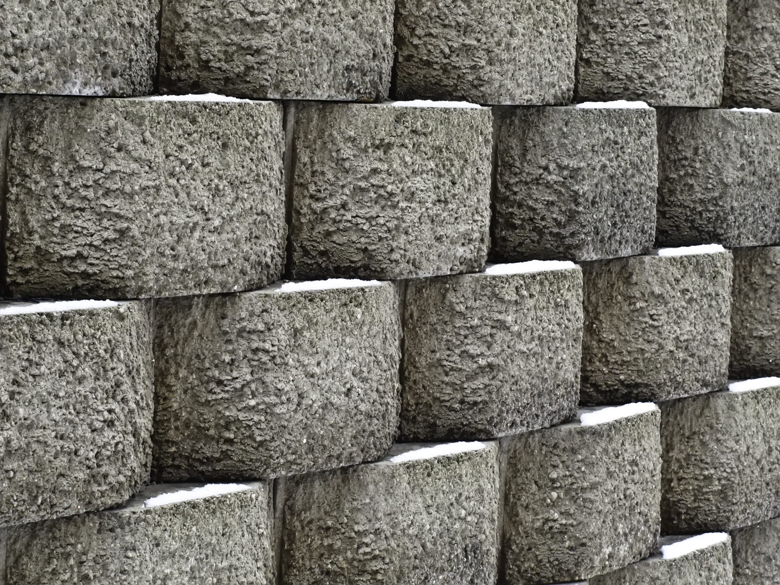 A close-up shot of a retaining wall.