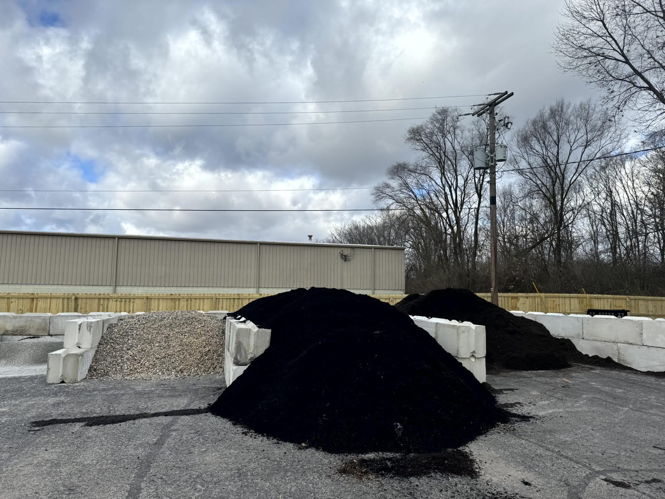 A large pile of brand-new mulch.