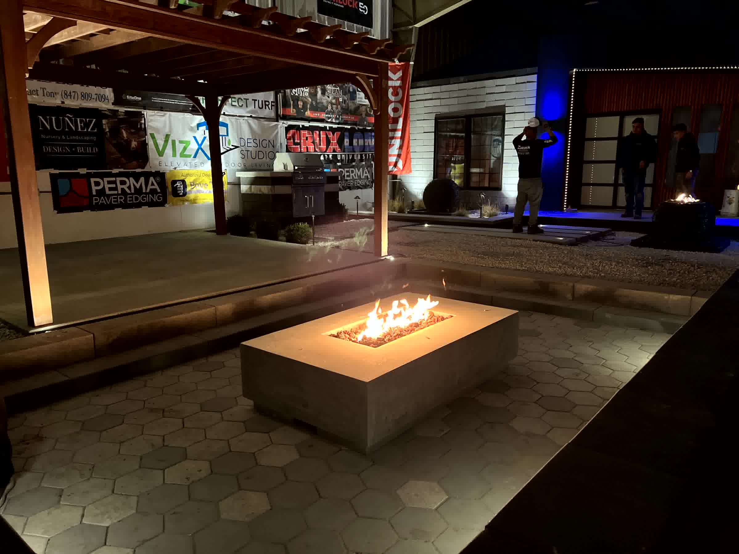 A gorgeous outdoor living area and firepit our crew installed for a client.
